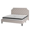 Flash Furniture King Size Beige Fabric Platform Bed with Mattress SL-BM10-4-GG